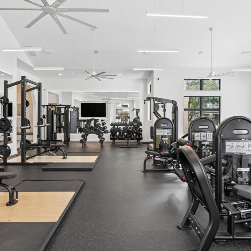 a gym with exercise equipment
