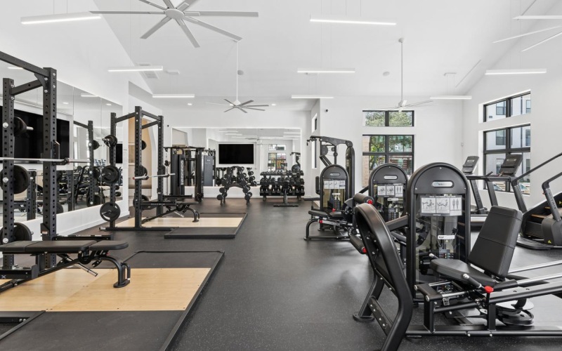 a gym with exercise equipment